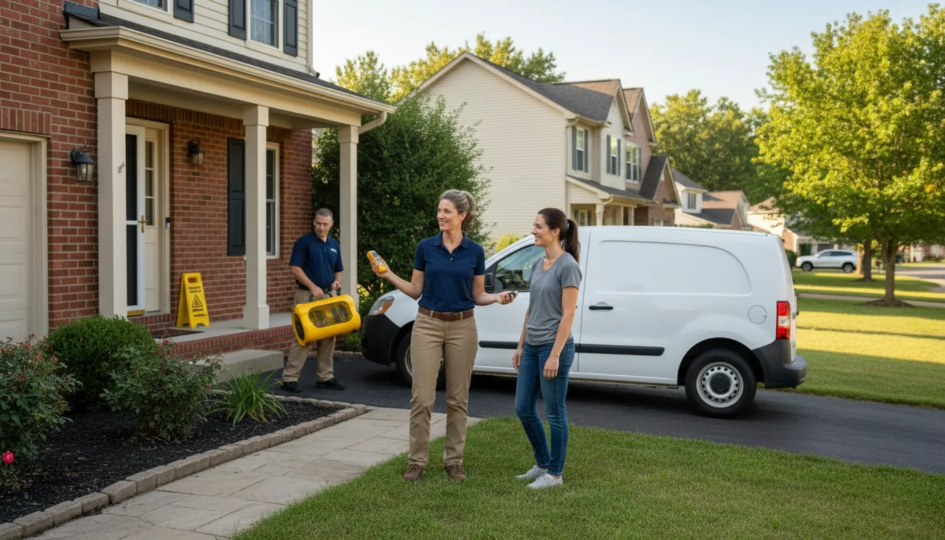 Residential water damage restoration in Christopher, IL